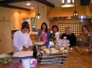 Picture of Linda Capeloto Sendowski Teaching Sephardic Cooking Class
