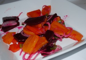 Picture of mixed beet salad at Le Marais