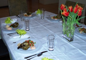 Picture of Table Set for Osso Buco Dinner