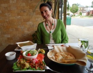 Pictures from Piyaz Restaurant of table and woman